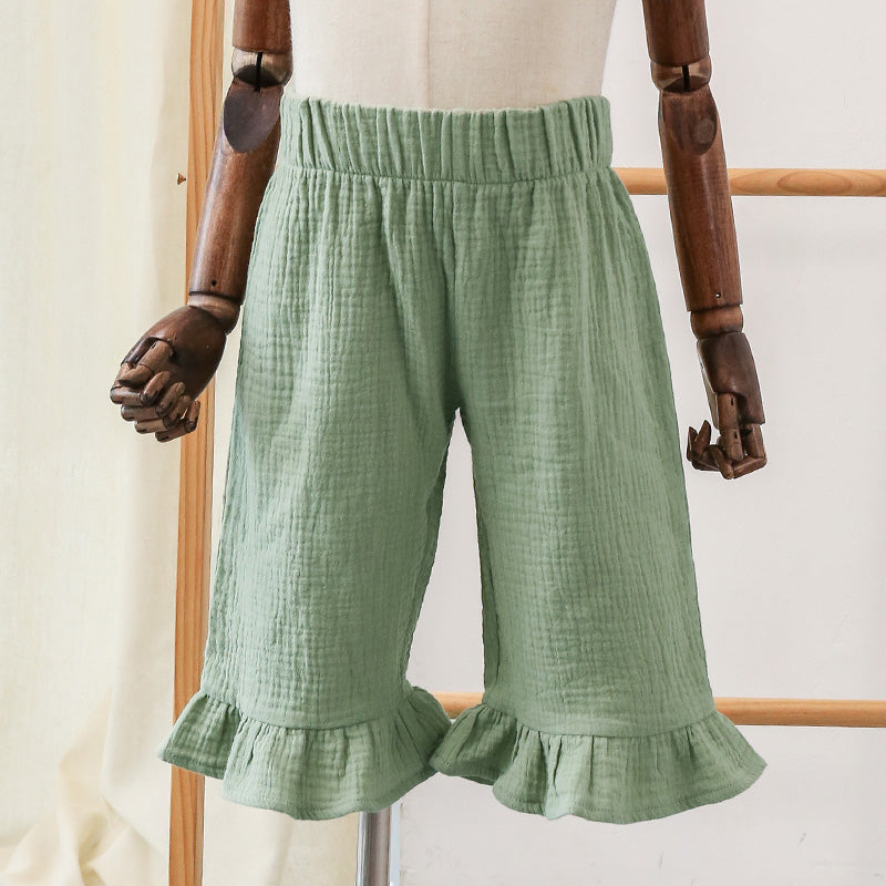 Springtime Chic Cotton Pants for Girls 3-8