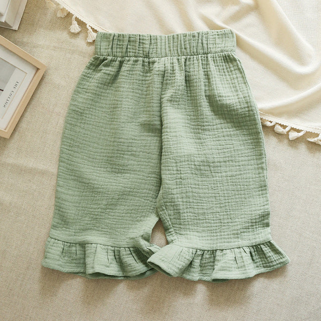 Springtime Chic Cotton Pants for Girls 3-8