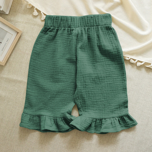 Springtime Chic Cotton Pants for Girls 3-8