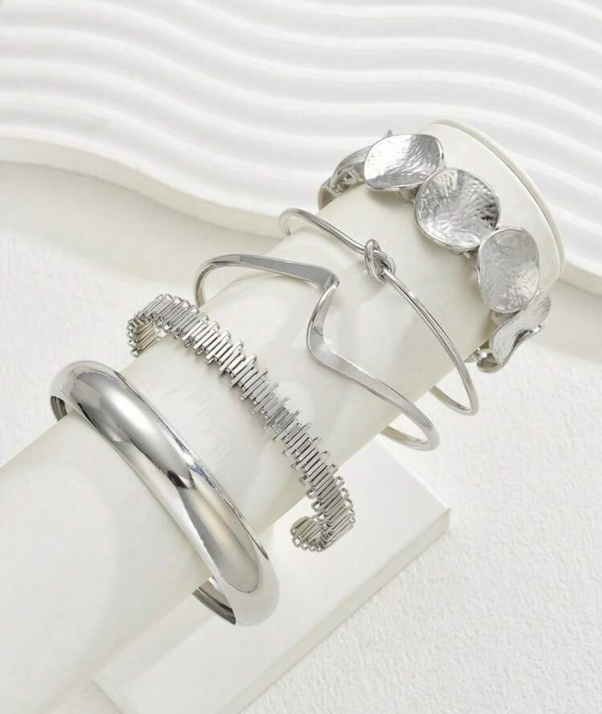 Silver Plated Artificial Bracelet Set of 5
