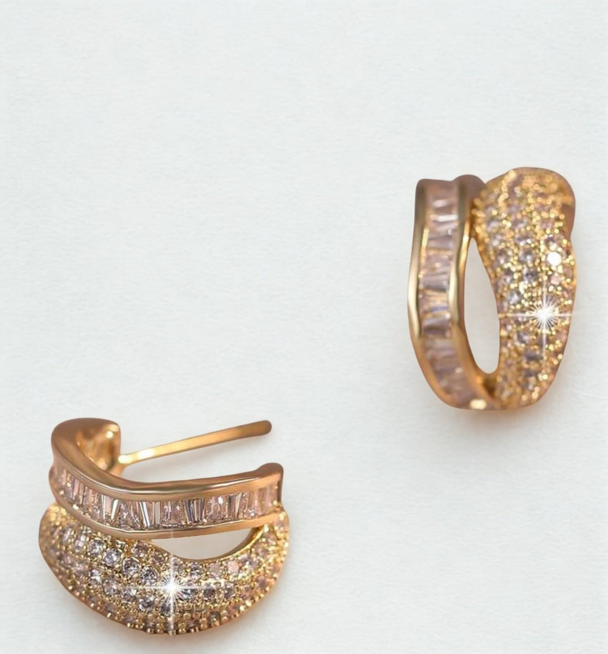 Glamorous Double Layer Geometry Stud Earrings for Women