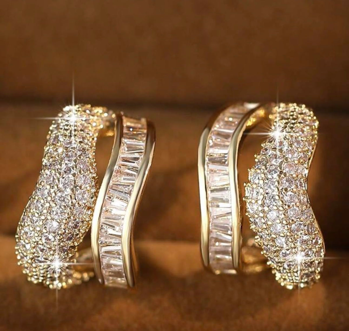 Glamorous Double Layer Geometry Stud Earrings for Women
